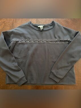 enough about me... Navy and Dark Gray Crewneck Sweatshirt